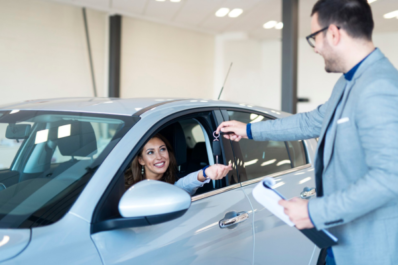 DL CARS rental car parked at Casablanca Mohammed V Airport