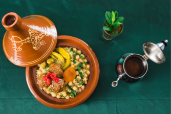 Traditional Moroccan dishes served during a culinary road trip with DL Cars