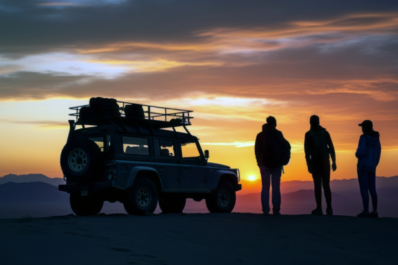 Scenic mountain road trip in Morocco with a DL Cars 4x4 rental vehicle in the High Atlas Mountains